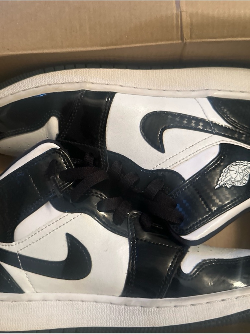 Nike Kids Black and White High-Top Sneakers